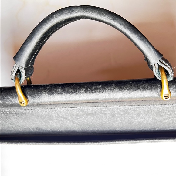 Vintage Black Coach Leather Briefcase Satchel Laptop Case - Picture 5 of 14